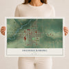 Map of Fredericksburg, Iowa, 12 x 18 inch unframed archival matte print