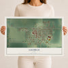 Map of George, Iowa, 12 x 18 inch unframed archival matte print