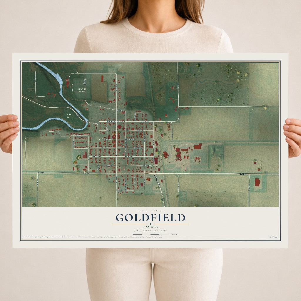 Map of Goldfield, Iowa, 18 x 24 inch unframed archival matte print