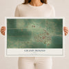 Map of Grand Mound, Iowa, 12 x 18 inch unframed archival matte print
