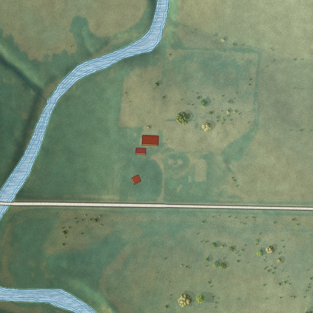 Second close-up of the map of Grant, Iowa print showing more streets and buildings