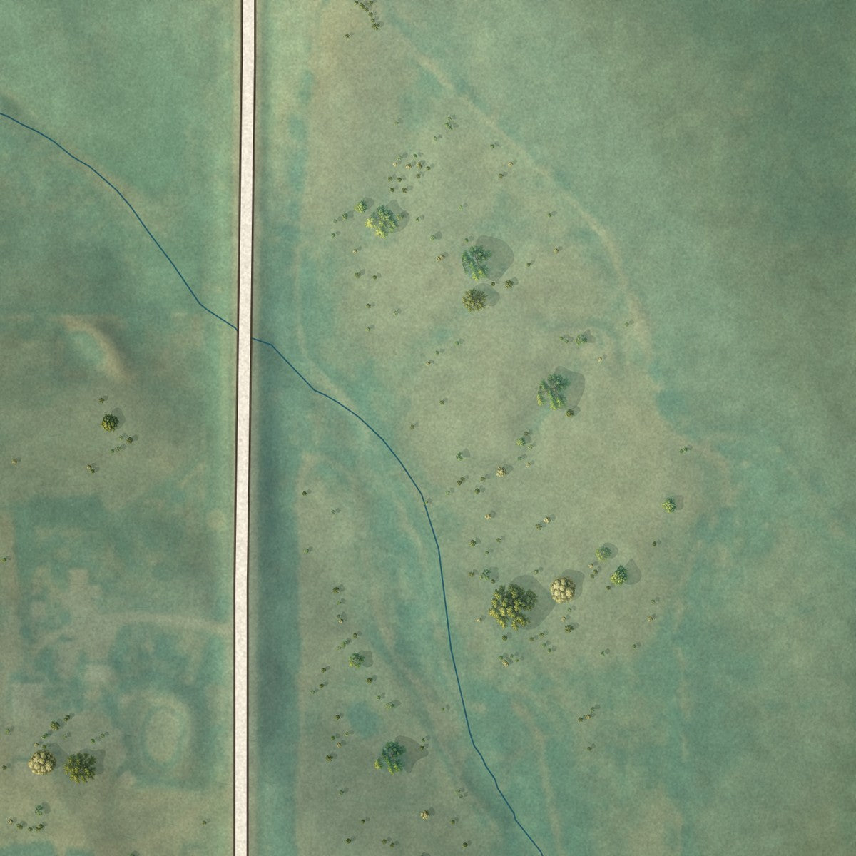 Second close-up of the map of Gravity, Iowa print showing more streets and buildings