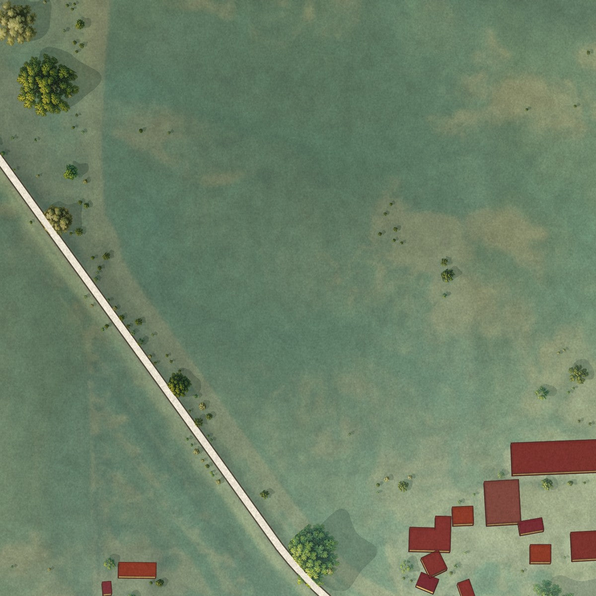 Second close-up of the map of Greeley, Iowa print showing more streets and buildings
