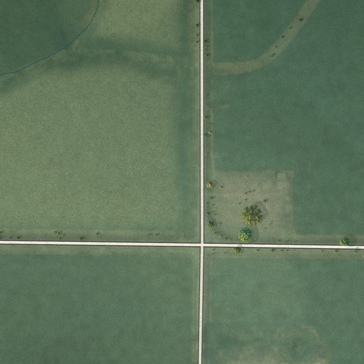 Second close-up of the map of Greenville, Iowa print showing more streets and buildings