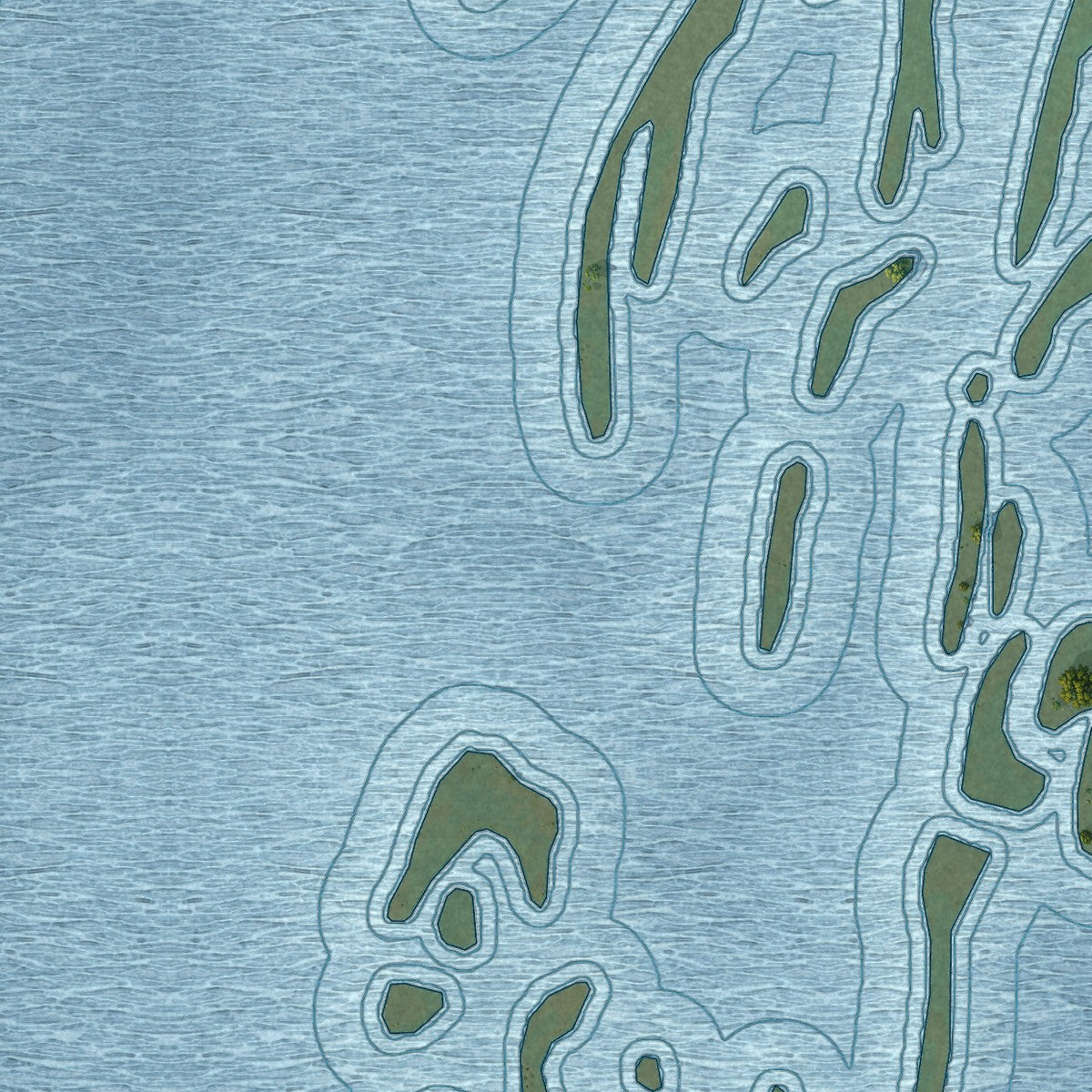 Second close-up of the map of Guttenberg, Iowa print showing more streets and buildings