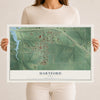 Map of Hartford, Iowa, 12 x 18 inch unframed archival matte print