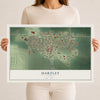 Map of Hartley, Iowa, 12 x 18 inch unframed archival matte print