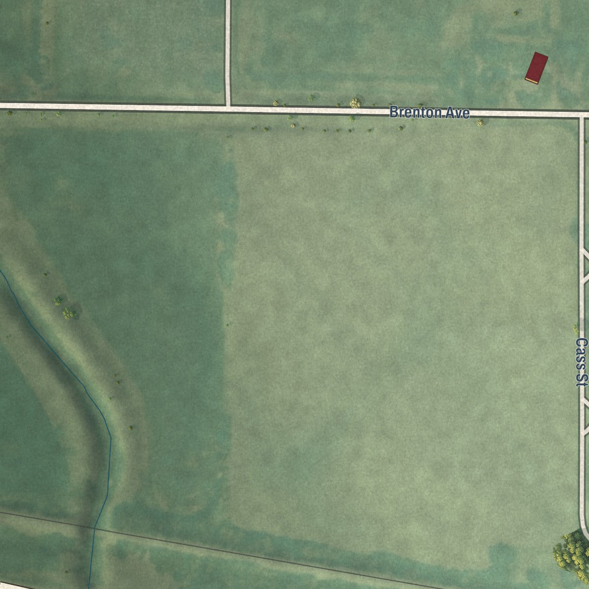 Second close-up of the map of Havelock, Iowa print showing more streets and buildings