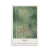 Map of Hills, Iowa, 12 x 18 inch unframed archival matte print