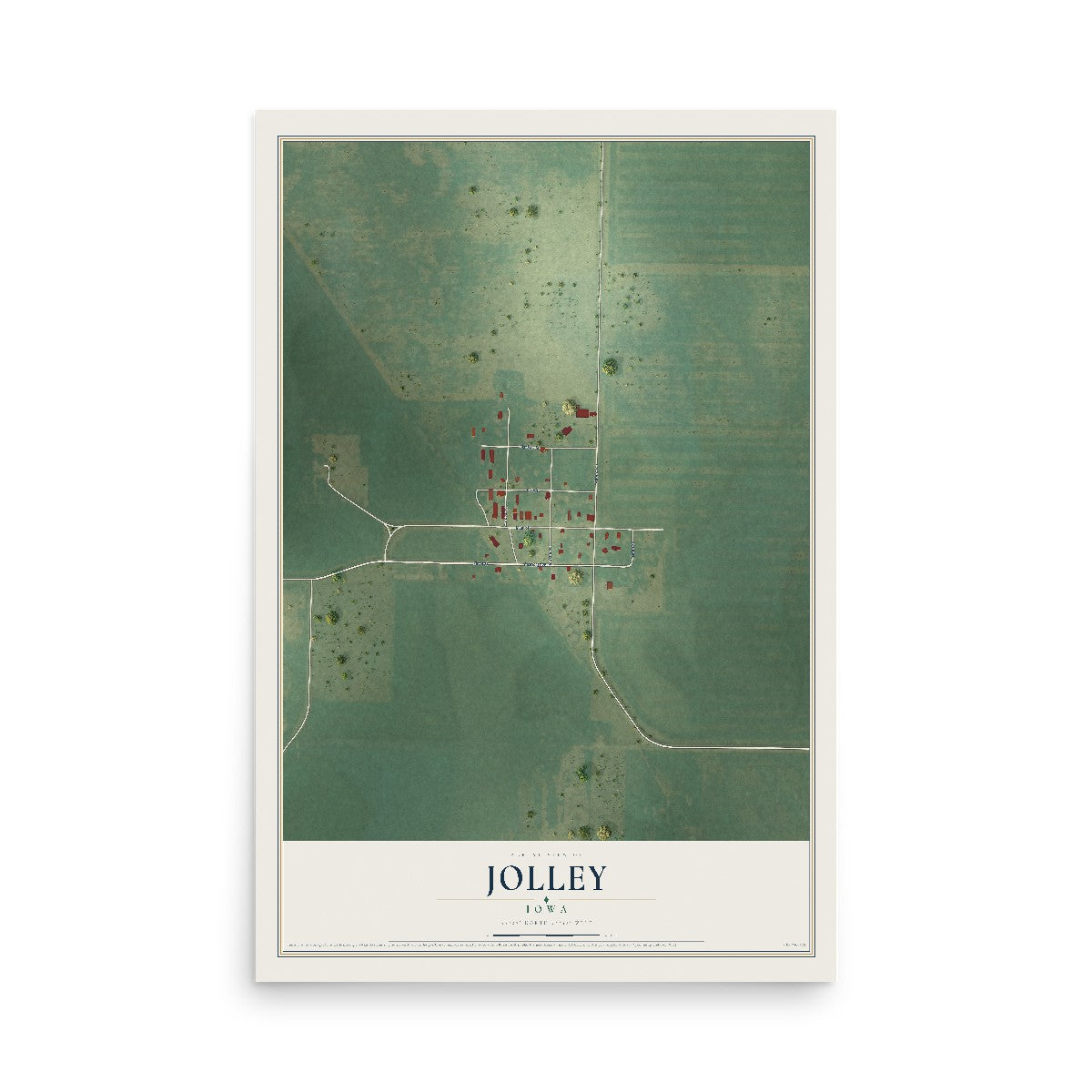 Map of Jolley, Iowa, 12 x 18 inch unframed archival matte print