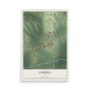 Map of Ladora, Iowa, 12 x 18 inch unframed archival matte print