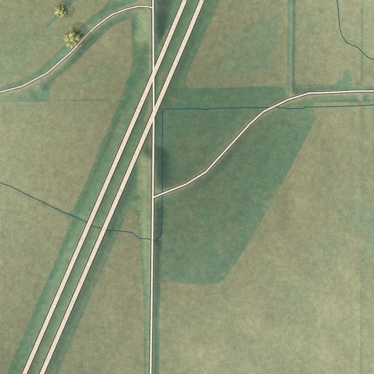 Second close-up of the map of Latimer, Iowa print showing more streets and buildings