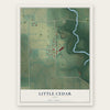 Little Cedar, Iowa map print, the full design