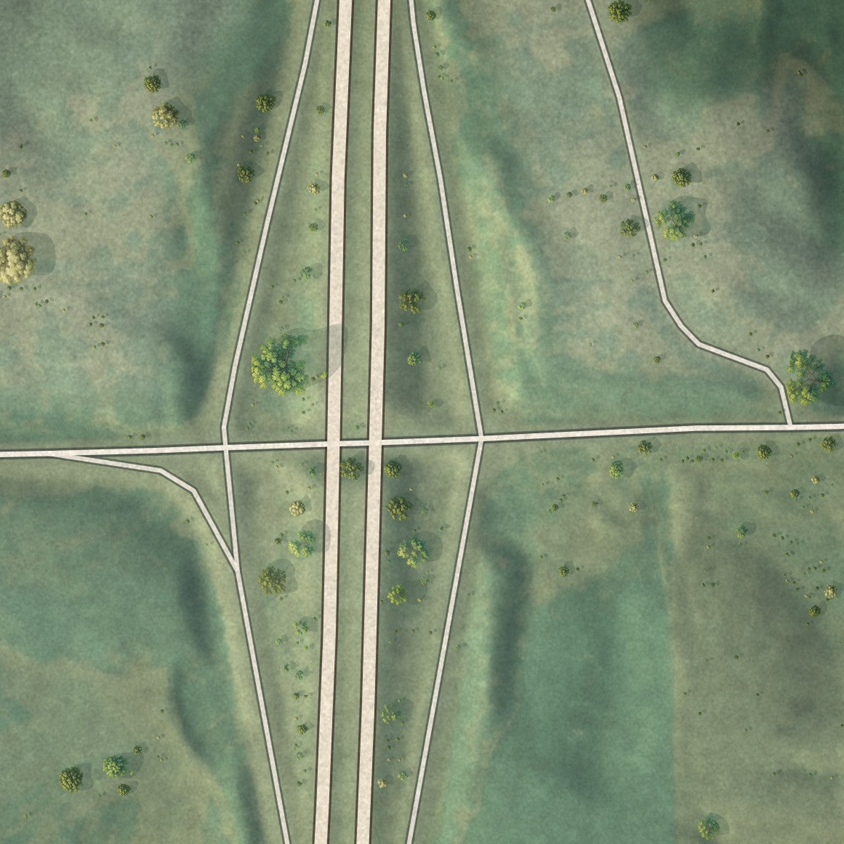 Second close-up of the map of Long Grove, Iowa print showing more streets and buildings