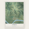Lowell, Iowa map print, the full design