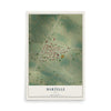 Map of Martelle, Iowa, 12 x 18 inch unframed archival matte print