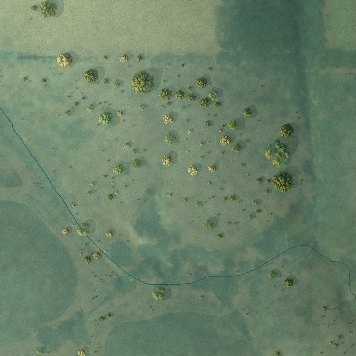 Second close-up of the map of Millerton, Iowa print showing more streets and buildings