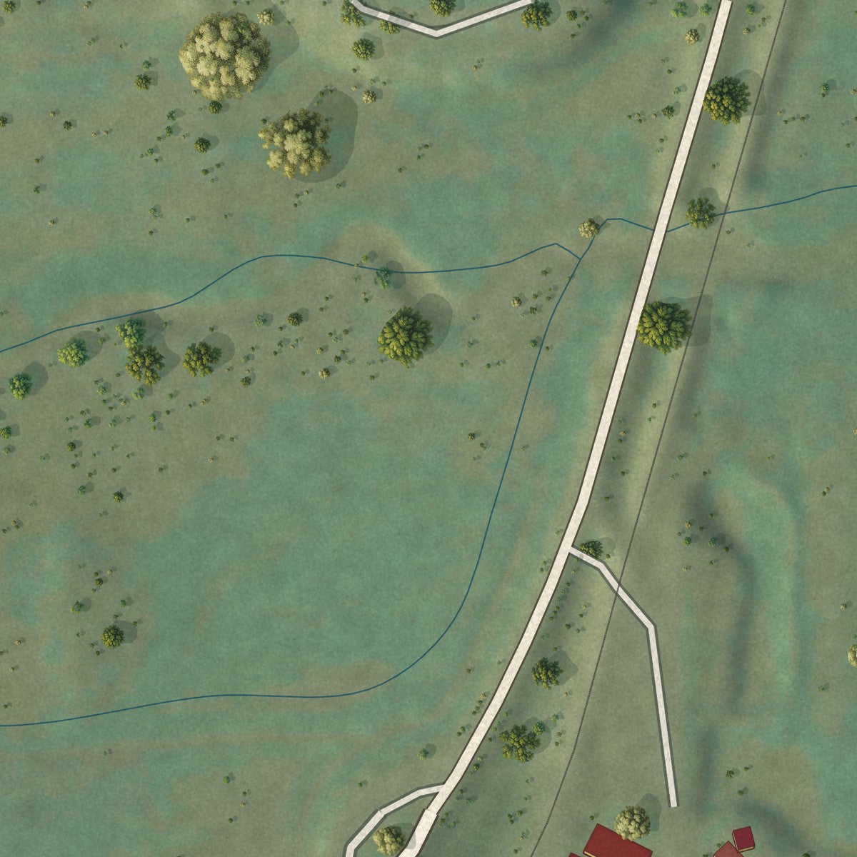 Second close-up of the map of New Albin, Iowa print showing more streets and buildings