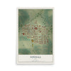 Map of Newhall, Iowa, 12 x 18 inch unframed archival matte print