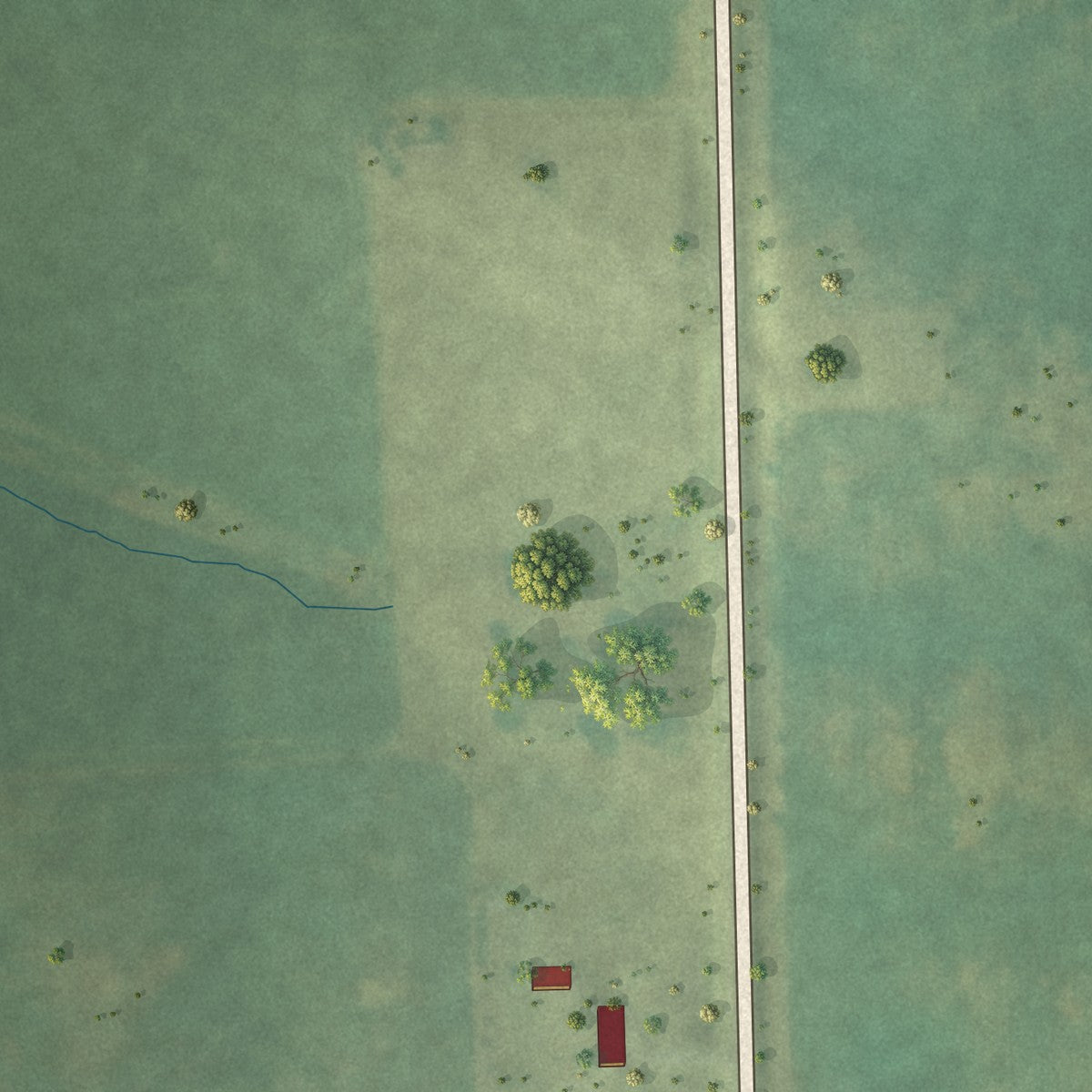 Second close-up of the map of Onslow, Iowa print showing more streets and buildings