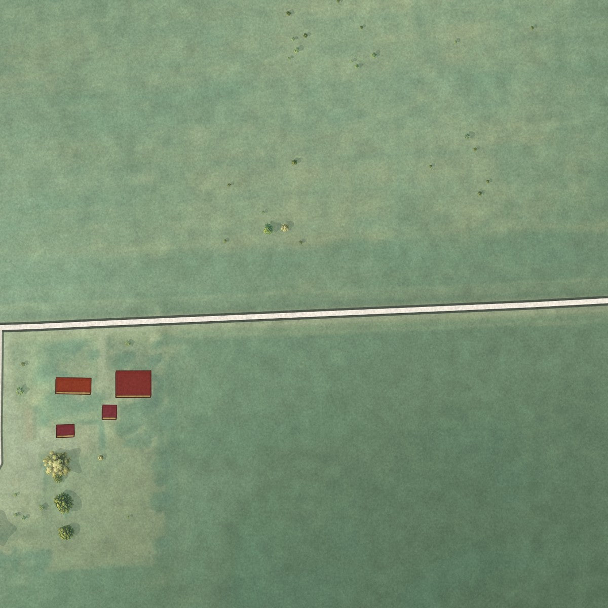 Second close-up of the map of Packwood, Iowa print showing more streets and buildings