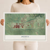 Map of Peosta, Iowa, 12 x 18 inch unframed archival matte print