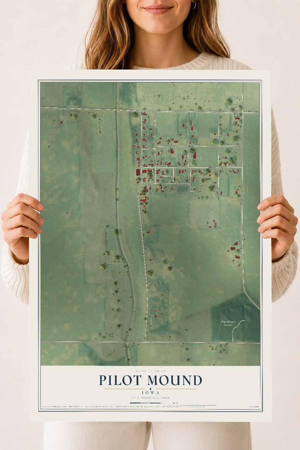 Map of Pilot Mound, Iowa, 18 x 24 inch unframed archival matte print