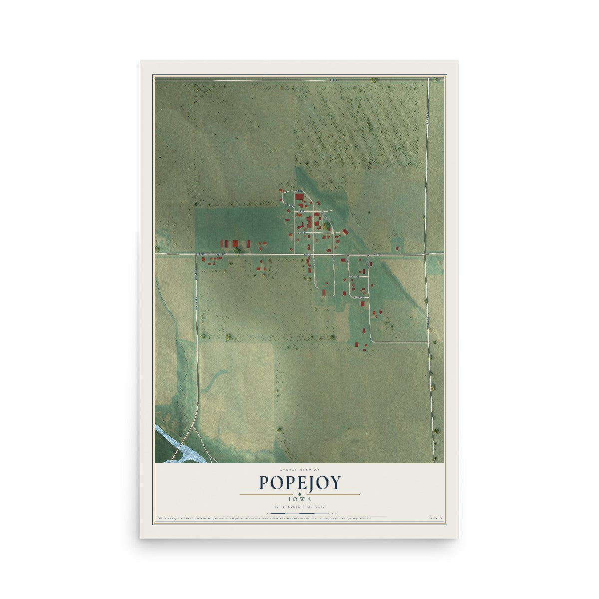 Map of Popejoy, Iowa, 12 x 18 inch unframed archival matte print