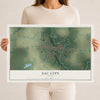 Map of Sac City, Iowa, 12 x 18 inch unframed archival matte print