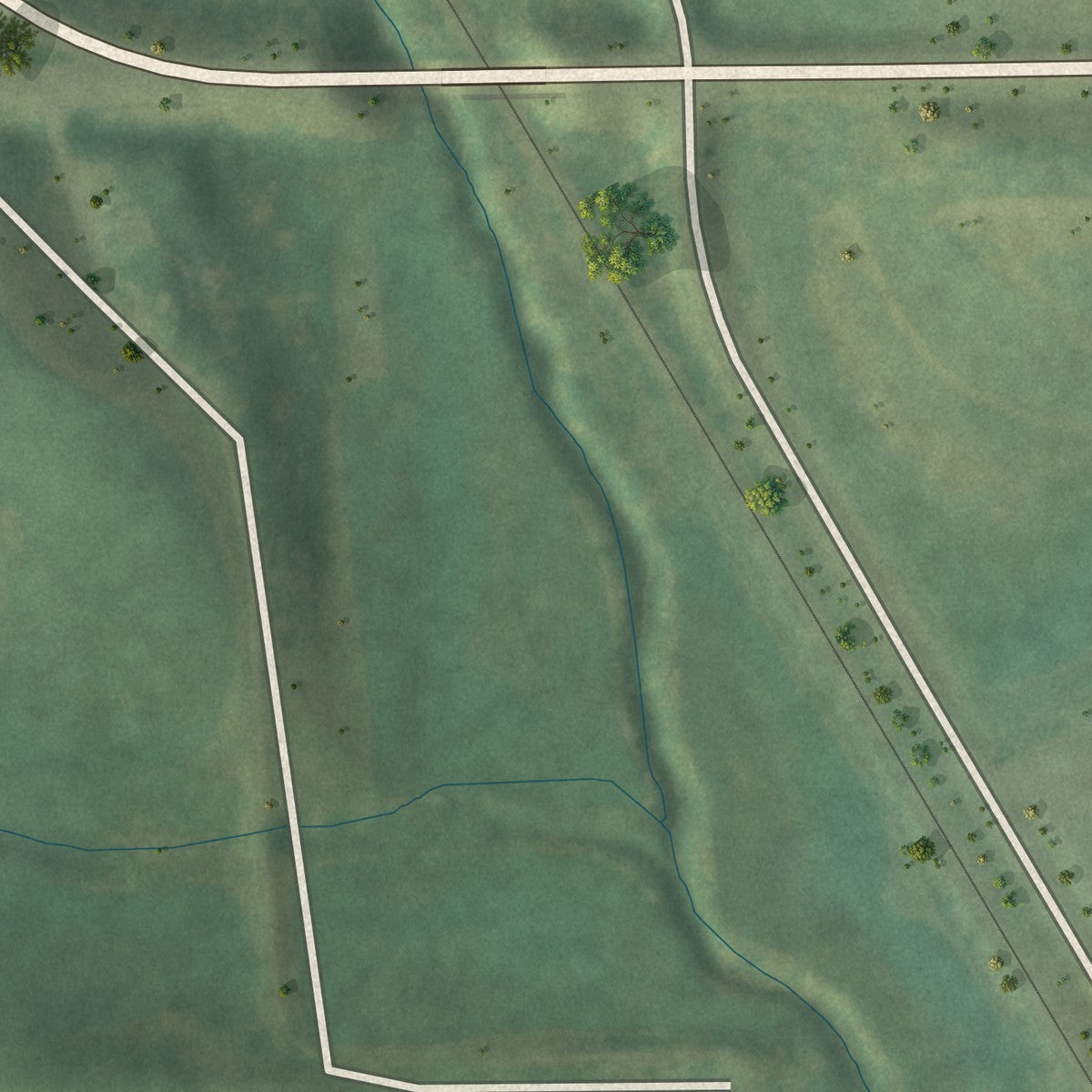 Second close-up of the map of Searsboro, Iowa print showing more streets and buildings