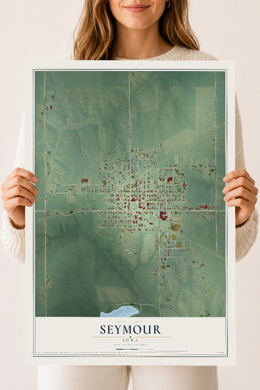 Map of Seymour, Iowa, 18 x 24 inch unframed archival matte print