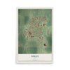 Map of Sibley, Iowa, 12 x 18 inch unframed archival matte print