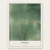 Sperry, Iowa map print, the full design