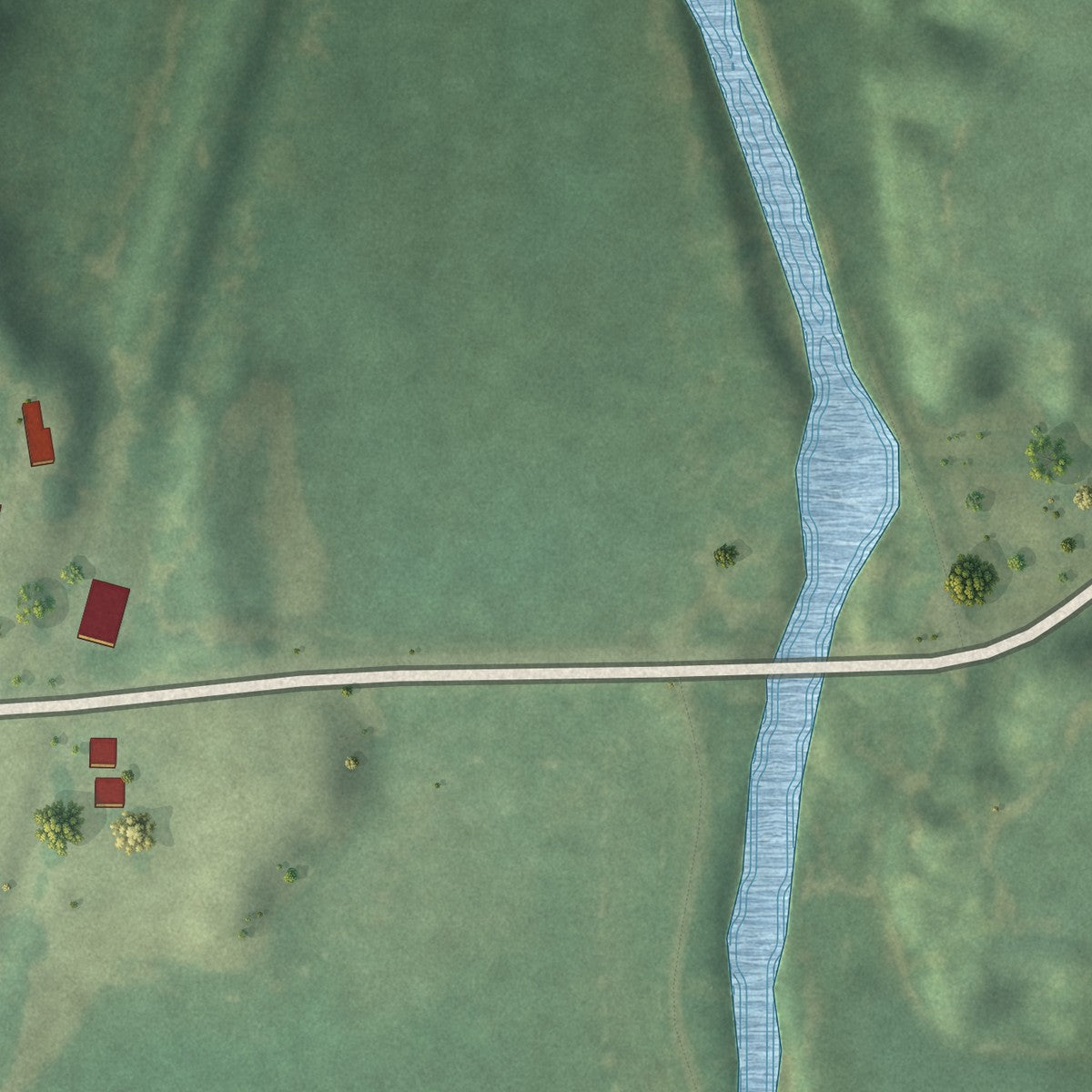 Second close-up of the map of Spragueville, Iowa print showing more streets and buildings