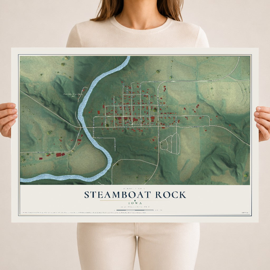 Map of Steamboat Rock, Iowa, 18 x 24 inch unframed archival matte print