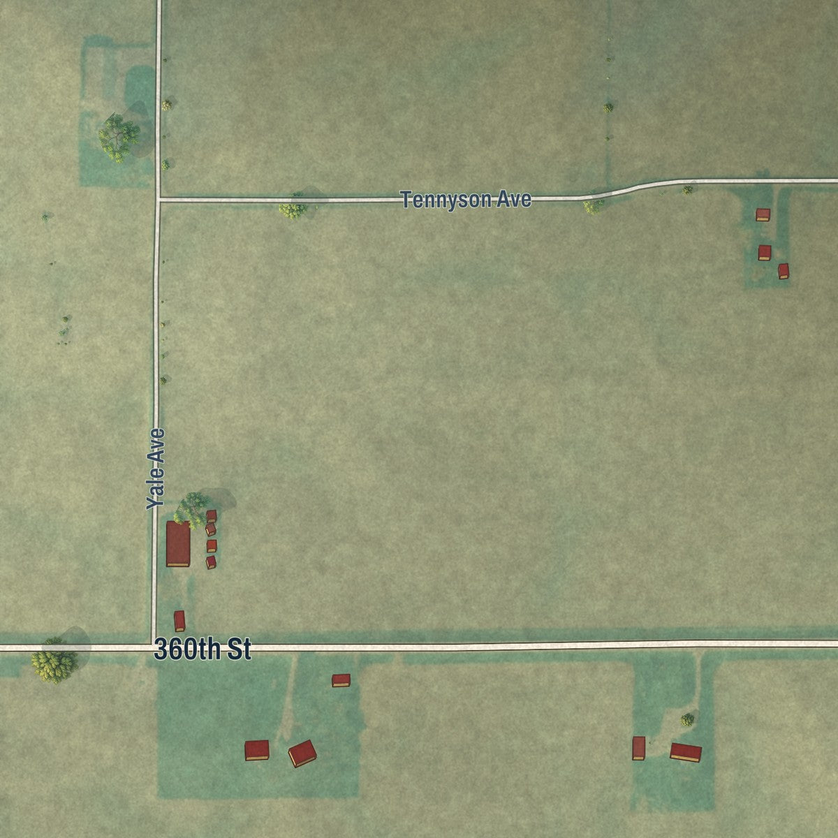 Second close-up of the map of Stratford, Iowa print showing more streets and buildings