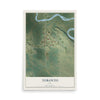 Map of Toronto, Iowa, 12 x 18 inch unframed archival matte print