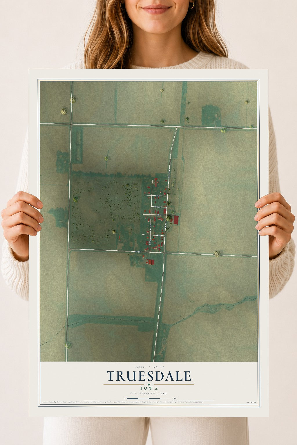 Map of Truesdale, Iowa, 18 x 24 inch unframed archival matte print