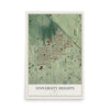 Map of University Heights, Iowa, 12 x 18 inch unframed archival matte print