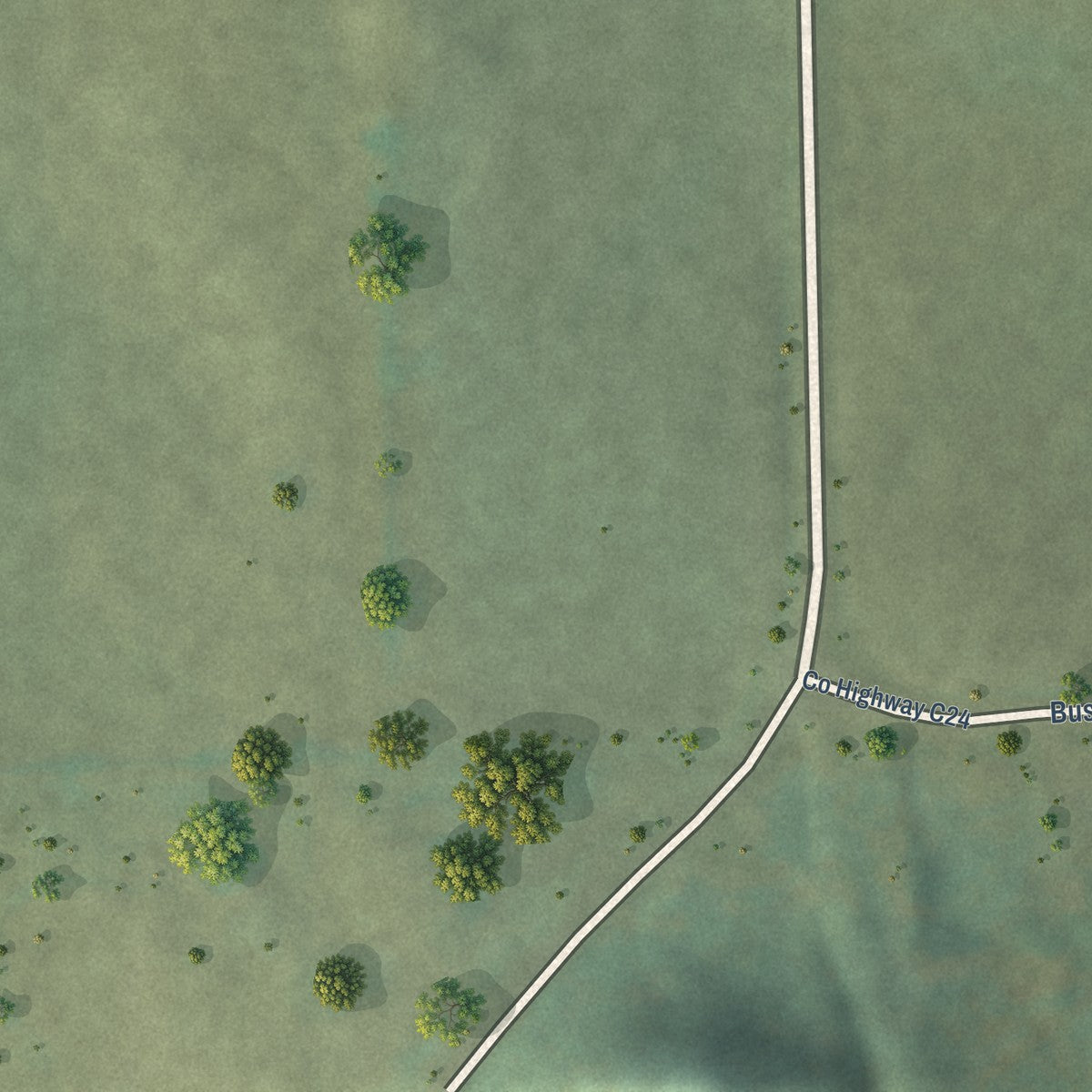 Second close-up of the map of Wadena, Iowa print showing more streets and buildings