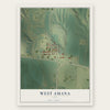 West Amana, Iowa map print, the full design