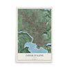 Map of Coeur d'Alene, Idaho, 12 x 18 inch unframed archival matte print