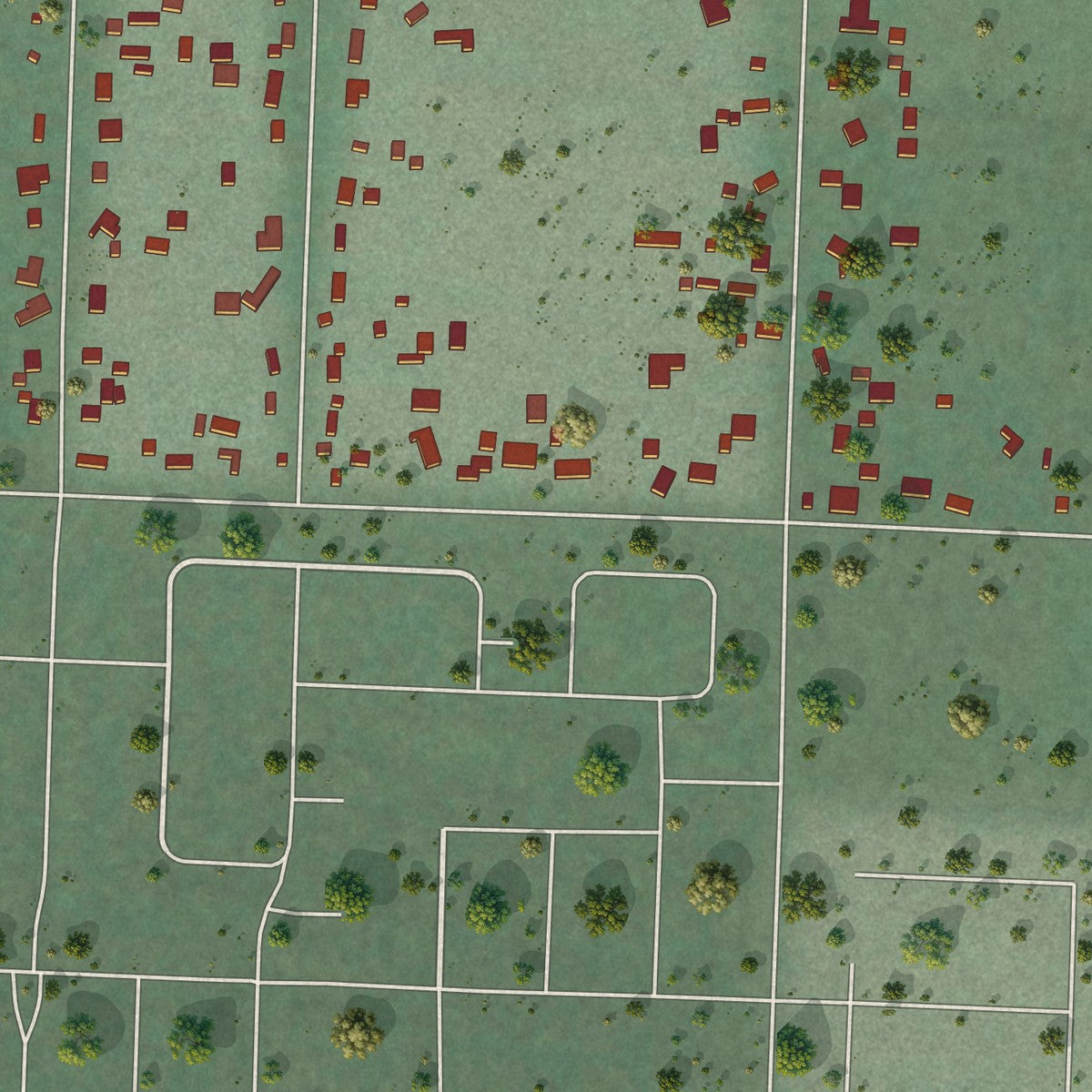Second close-up of the map of Dalton Gardens, Idaho print showing more streets and buildings