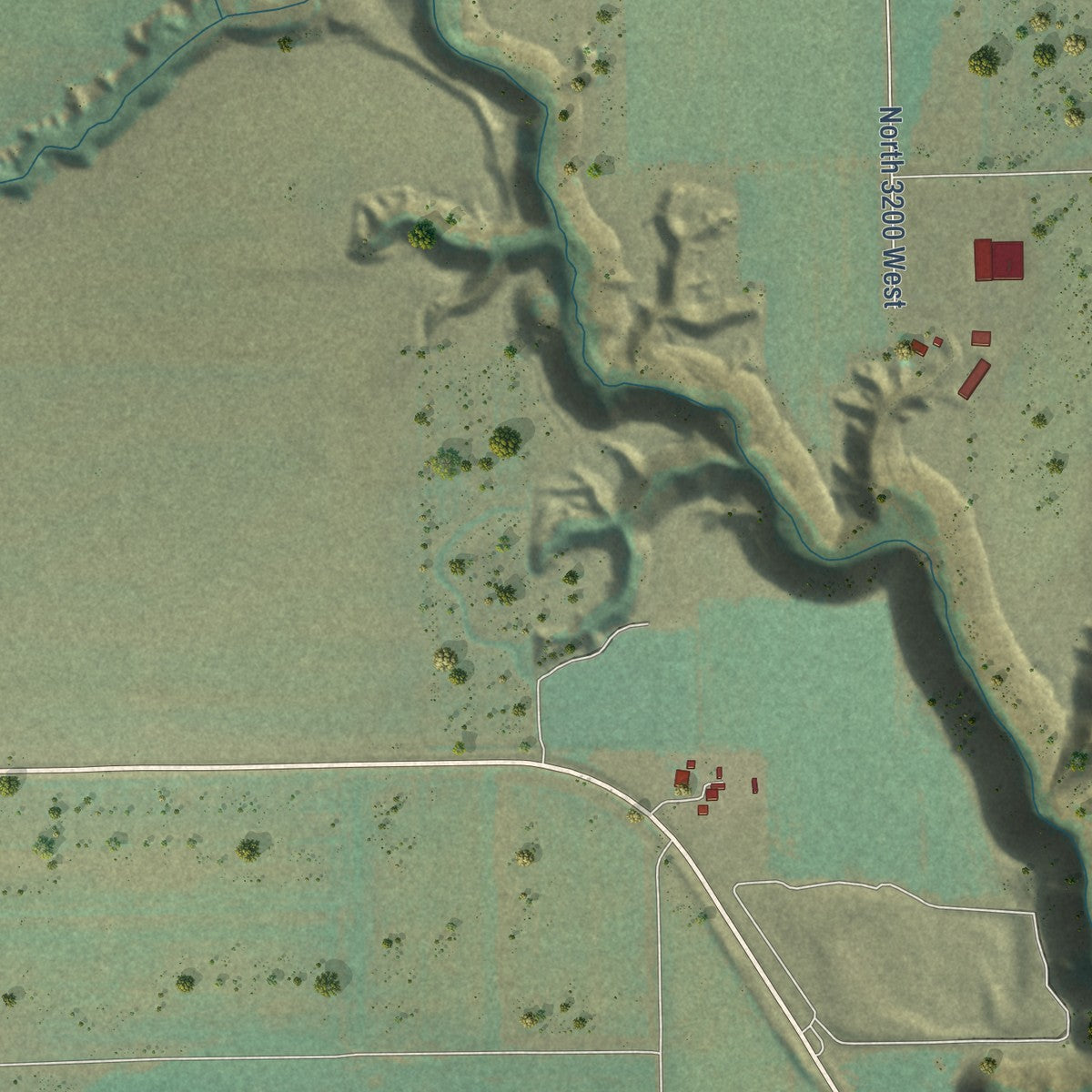 Second close-up of the map of Dayton, Idaho print showing more streets and buildings