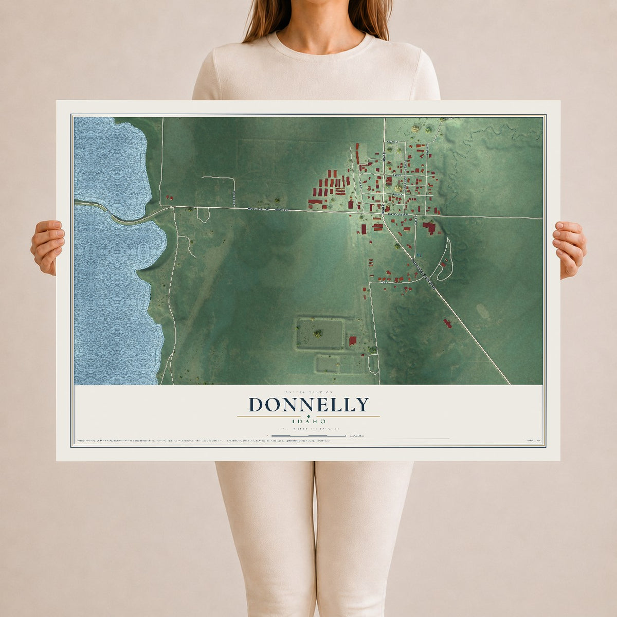 Map of Donnelly, Idaho, 24 x 36 inch unframed archival matte print