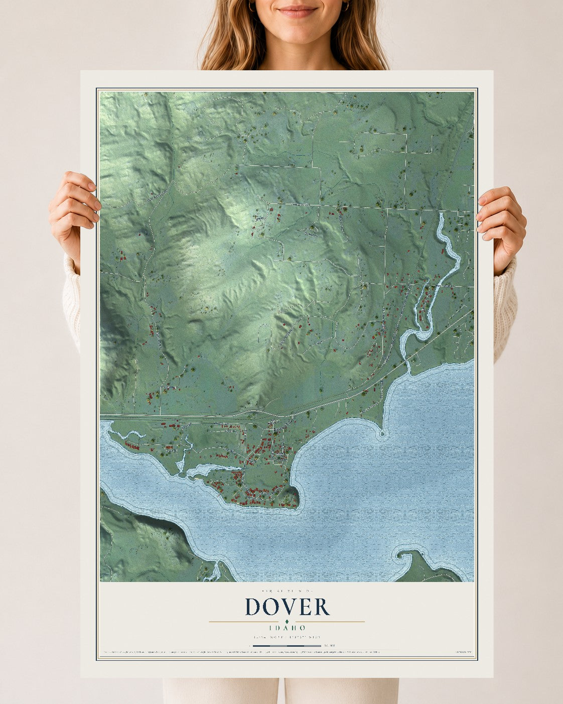 Map of Dover, Idaho, 24 x 36 inch unframed archival matte print
