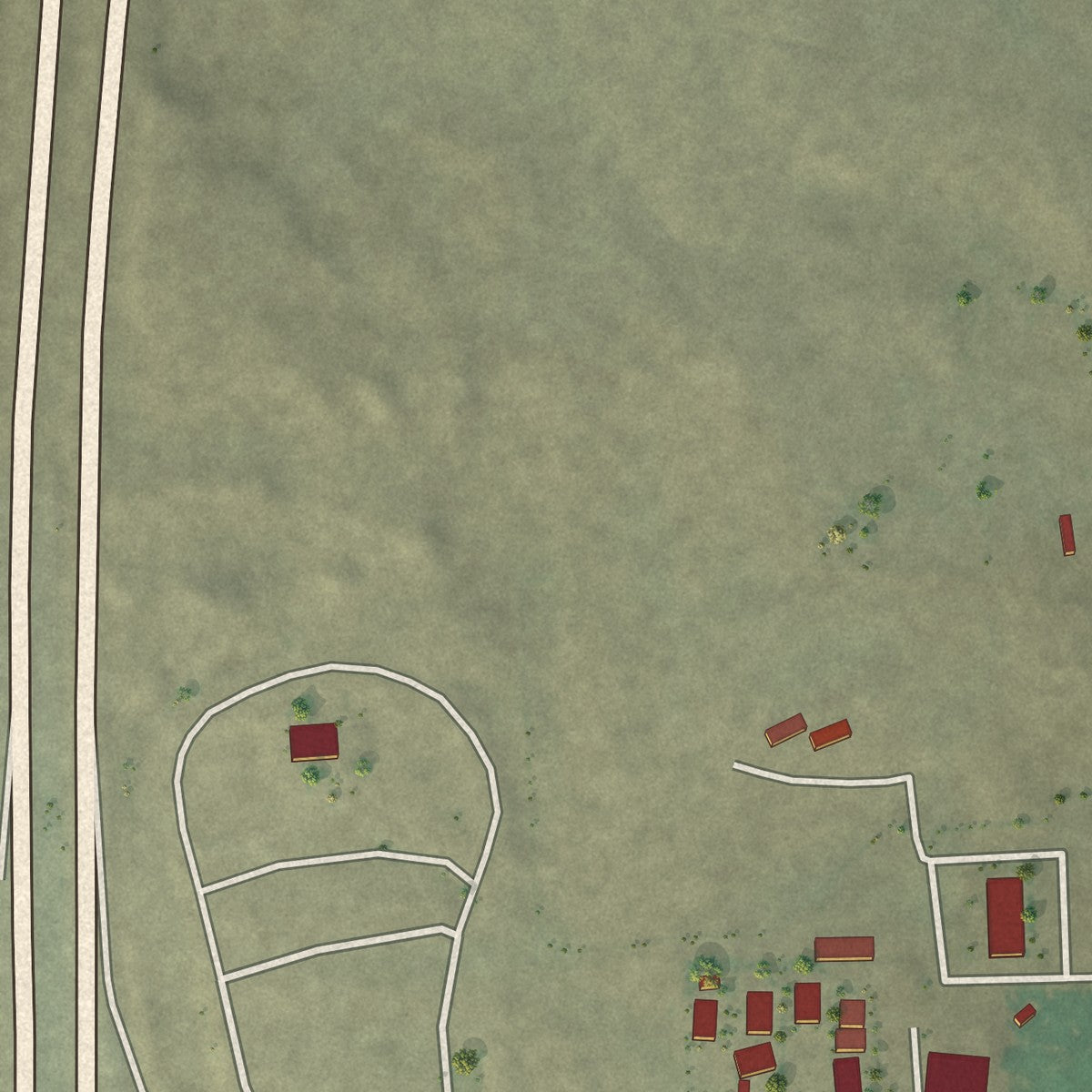 Second close-up of the map of Dubois, Idaho print showing more streets and buildings