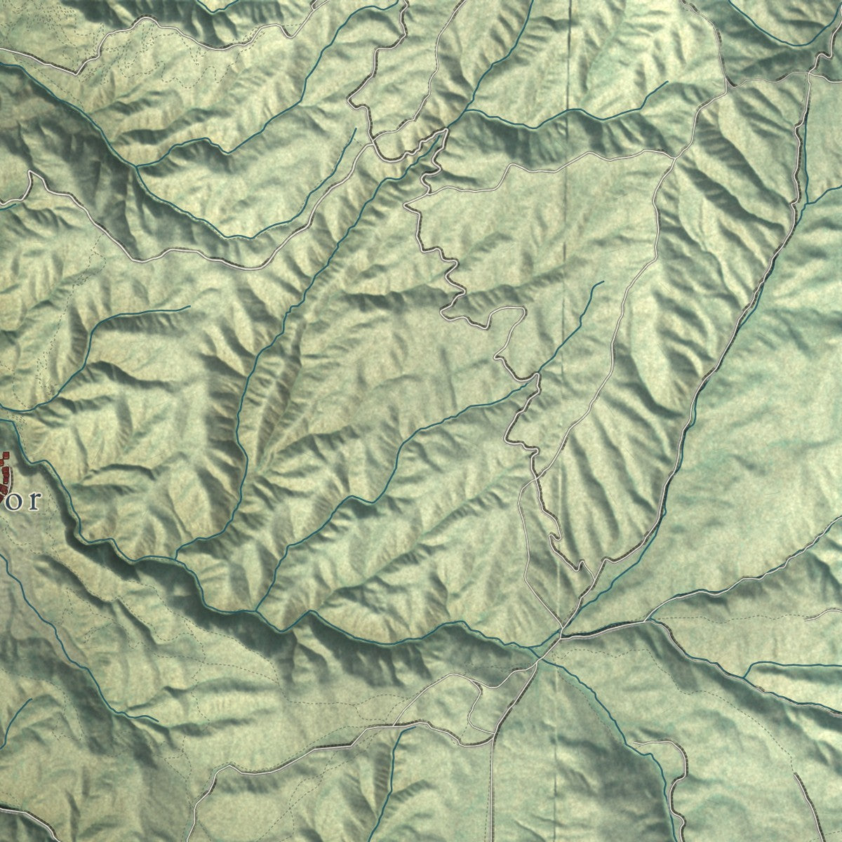 Second close-up of the map of Eagle, Idaho print showing more streets and buildings