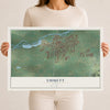 Map of Emmett, Idaho, 12 x 18 inch unframed archival matte print