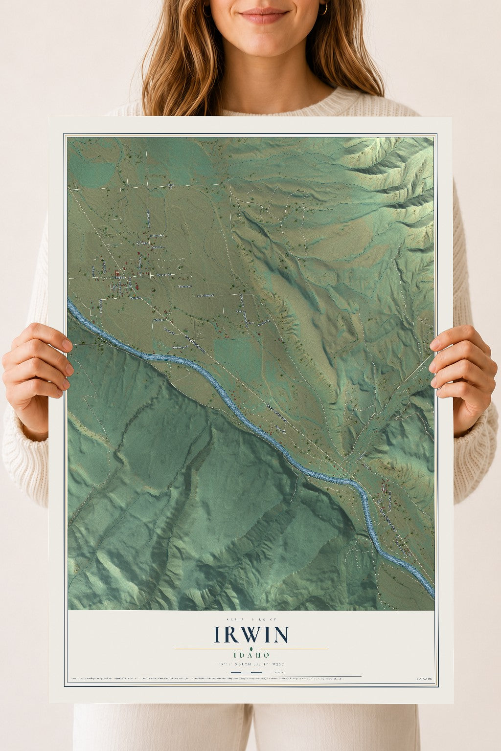 Map of Irwin, Idaho, 18 x 24 inch unframed archival matte print